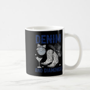 Caneca De Café Denim E Diamantes Ocidentais Mulheres Boot Jeans R