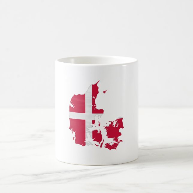 Caneca De Café Denmark flag and map (Centro)