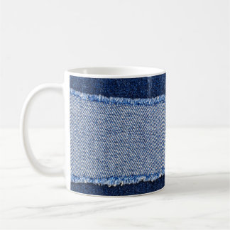Caneca De Café Densidade torn: tecido jeans azul.