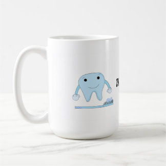Caneca De Café Dental Design Dente e Escova de Dentes