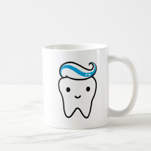 Caneca De Café Dente bonito com pasta de dente Kawaii Molar