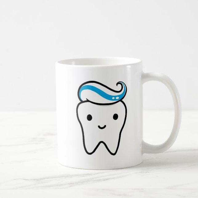 Caneca De Café Dente bonito com pasta de dente Kawaii Molar (Direita)