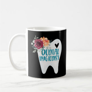 Caneca De Café Dente Bonito Higienista Dental Com Flores