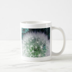 Caneca De Café Dente-de-leão verde e branco legal com waterdrops