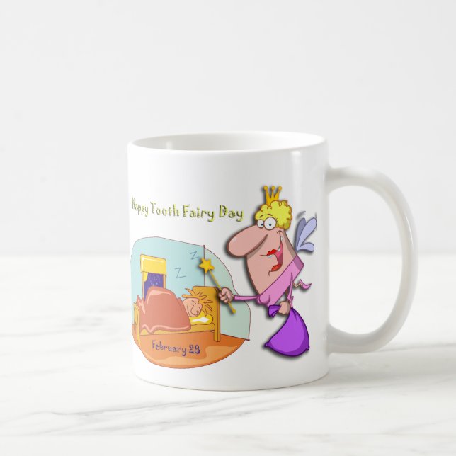 Caneca De Café Dente fada dia o 28 de fevereiro (Direita)