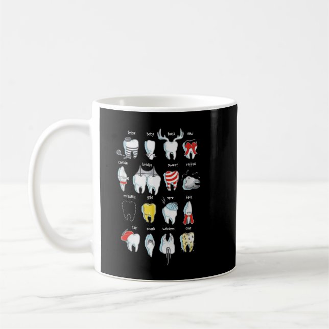 Caneca De Café Dentes Dentistas Engraçado Designs Dentes Dentária (Esquerda)
