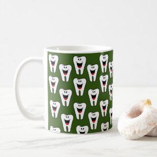 Caneca De Café Dentes Dentistas Sorriem Lã Verde