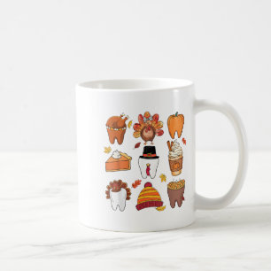 Caneca De Café Dentes Pumpkin Turquia Café Queda Esquadrão Dental