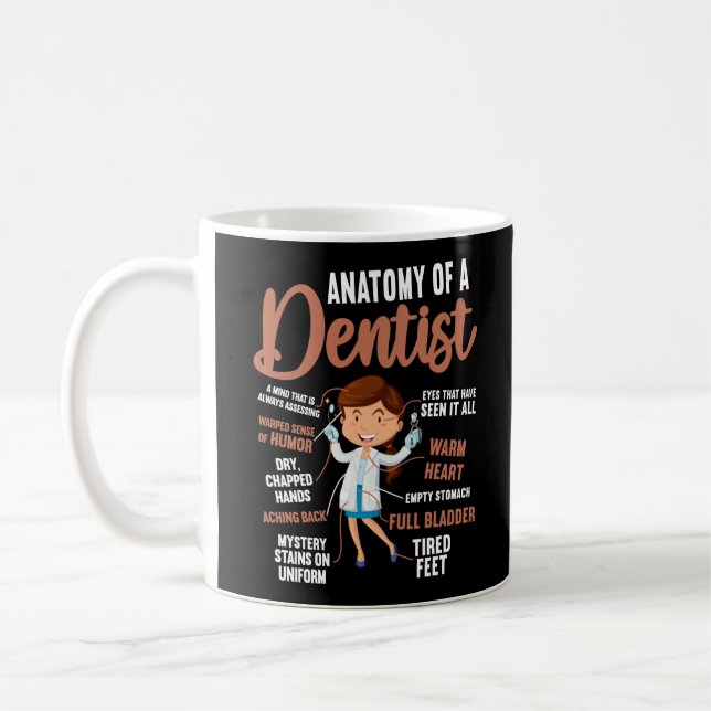 Caneca De Café Dentista Anatomia Dental De Um Dentista Uma Mente  (Esquerda)