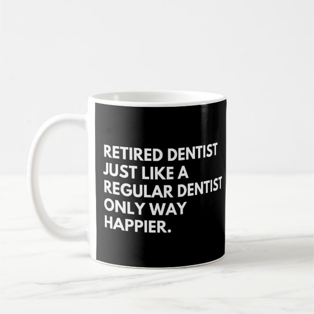 Caneca De Café Dentista Aposentado Piada Médico Aposentadoria (Esquerda)