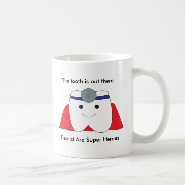 Caneca De Café Dentista Bonito São Super Heróis Personalizam Dent (Direita)