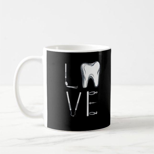 Caneca De Café Dentista de Odontologia de Amor Dentista (Esquerda)