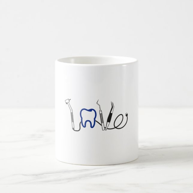 Caneca De Café Dentista Dentes Amor Dentário Amor Dente Adoraria  (Centro)