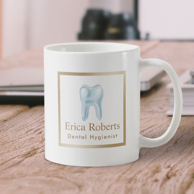 Caneca De Café Dentista Higienista Dental Assistant 3D Dente (Criador carregado)