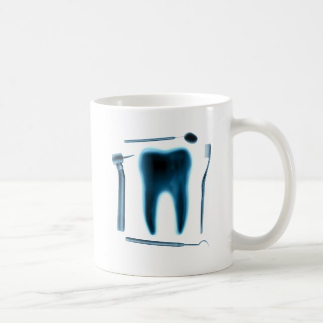Caneca De Café Dentista Hygienist Dental Assistant Xray Tooth (Direita)