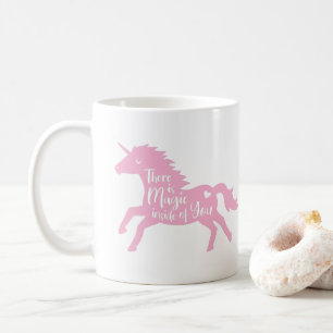 Caneca De Café Dentro de Mágica do Unicorn Silhouette Rosa De Voc