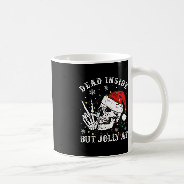 Caneca De Café Dentro morto, mas Papais noeis esqueletos Jolly AF (Direita)