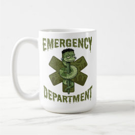Caneca De Café Departamento de Emergência Enfermeira Frankenstein