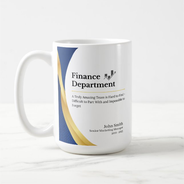 Caneca De Café Departamento de Finanças Personalizado (Esquerda)