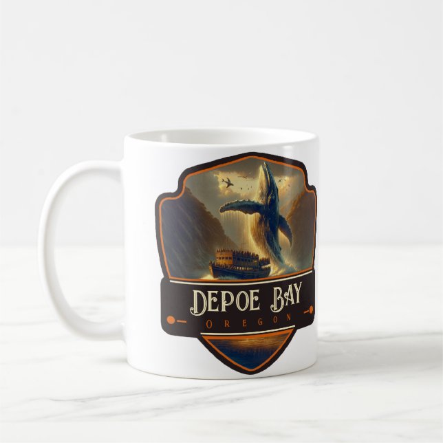Caneca De Café Depoe Bay, Oregon | Antigo (Esquerda)