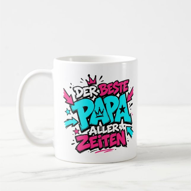 Caneca De Café der beste papa aller zeiten graffiti 10 (Esquerda)
