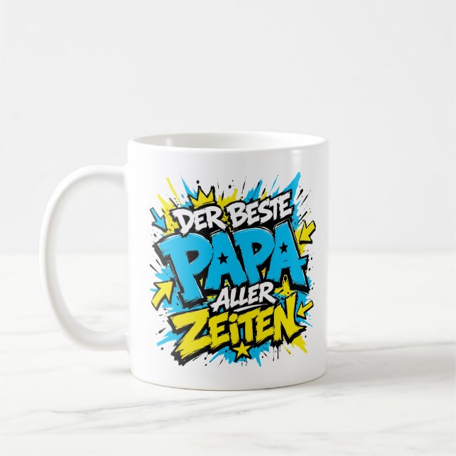 Caneca De Café der beste papa aller zeiten graffiti 11 (Esquerda)