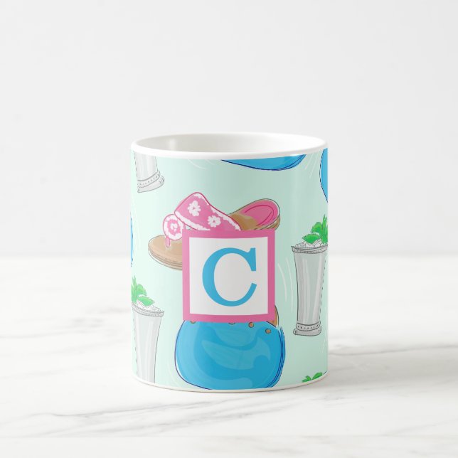 Caneca De Café Derby Mint Julep Purse Jack Preppy Monograma (Centro)