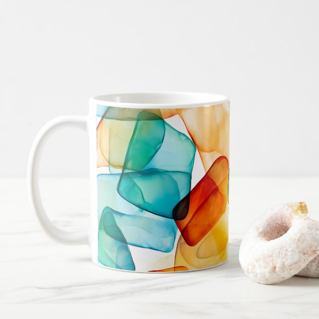 Caneca De Café Deriva de Cor Costeira (Com Donut)