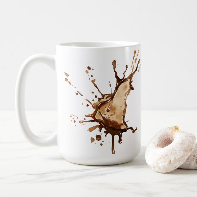 Caneca De Café Derramamento de Café (Com Donut)