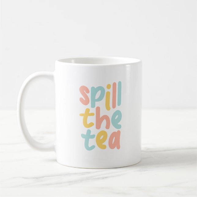 Caneca De Café Derramar o Chá Divertido e Colorido  (Esquerda)