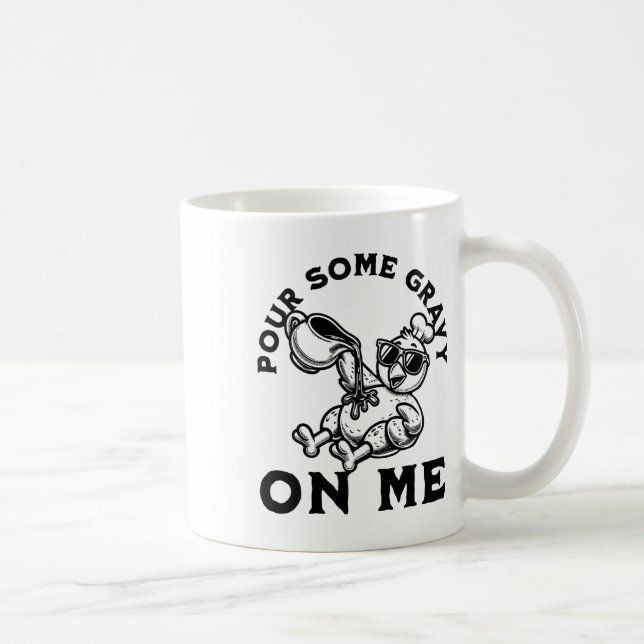 Caneca De Café Derrame Molho Em Mim Amigos De Peru De Ação De Gra (Direita)
