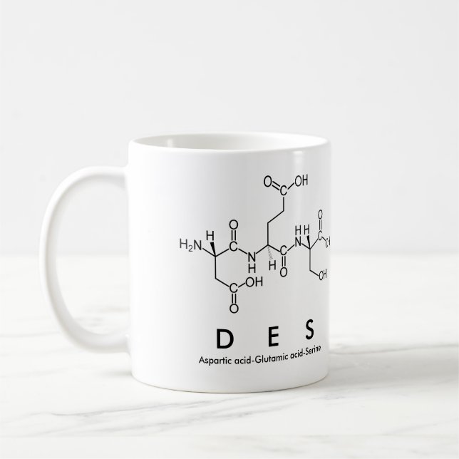 Caneca De Café Des peptide name mug (Esquerda)