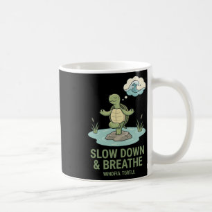 Caneca De Café Desacelere Respirar Tartaruga Mindful Pose de Yoga