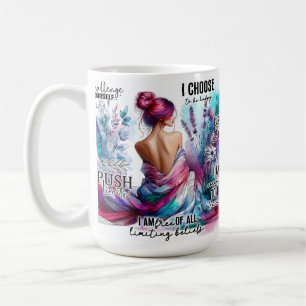 Caneca De Café Desafie a Si Mesmo Motivação Aquarela