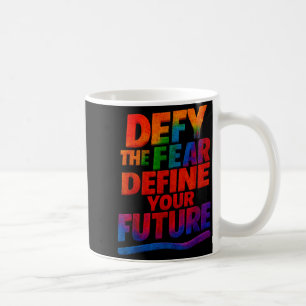 Caneca De Café Desafie o Medo Defina Seu Futuro Citação Motivacio