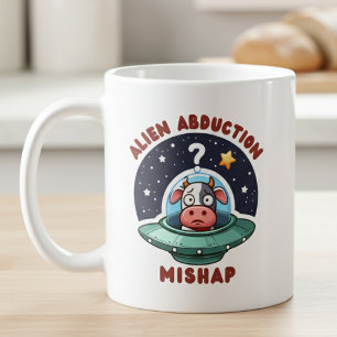 Caneca De Café Desastre de Abdução Alienígena: Vaca Confusa