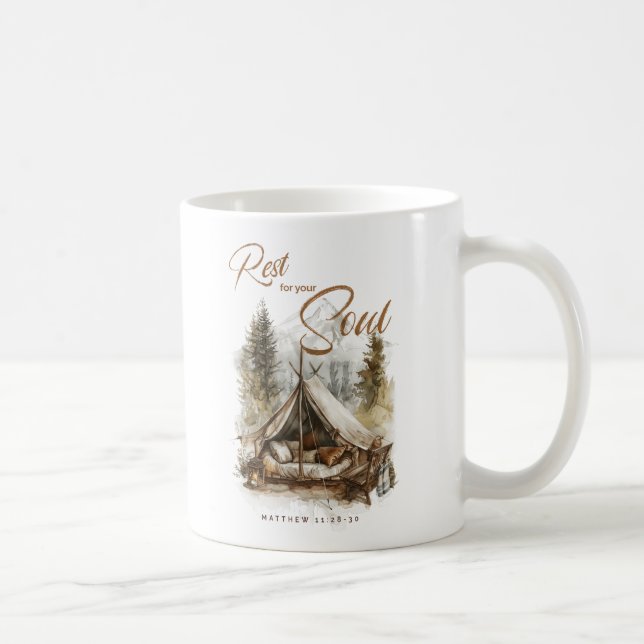Caneca De Café Descanse Para Sua Alma Christian Boho Coffee Mug (Direita)