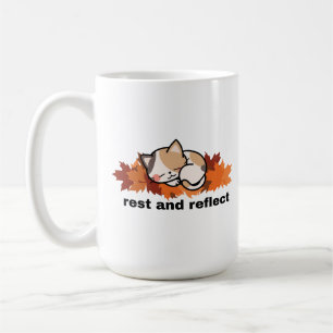 Caneca De Café descanso & reflexão outono gato