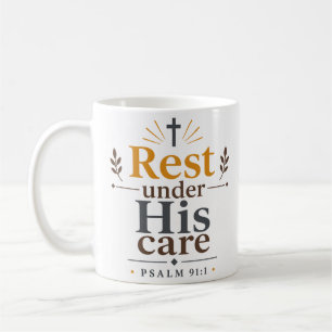 Caneca De Café Descanso Sob Seus Cuidados Versículo Bíblico Crist
