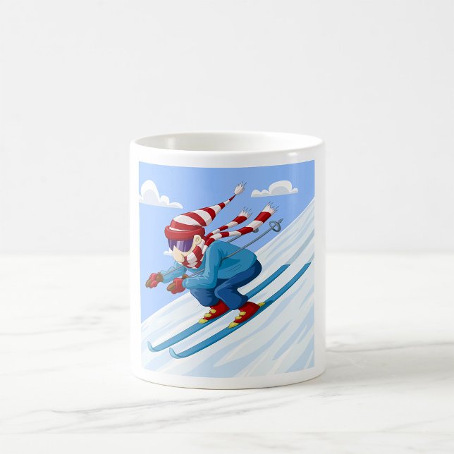 Caneca De Café Descida Skier (Criador carregado)