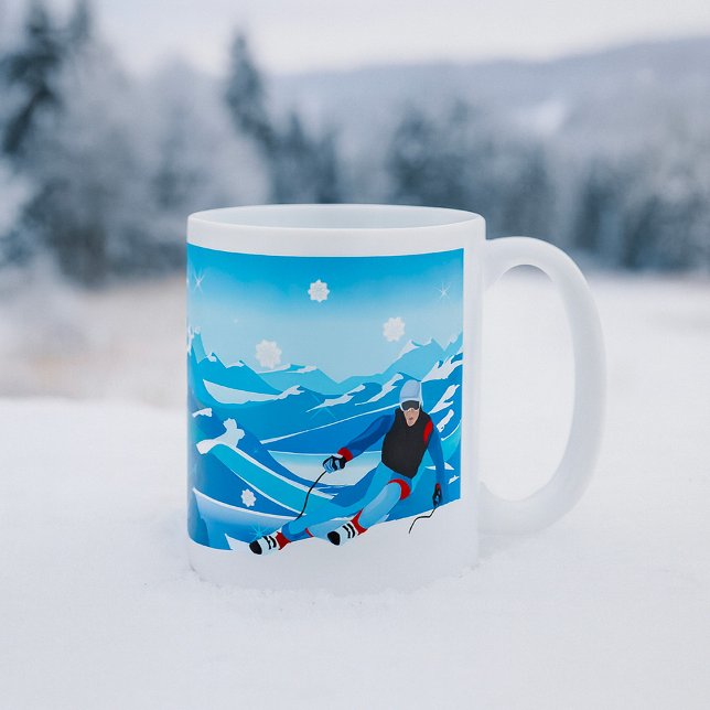Caneca De Café Descida Skier Mug (Criador carregado)