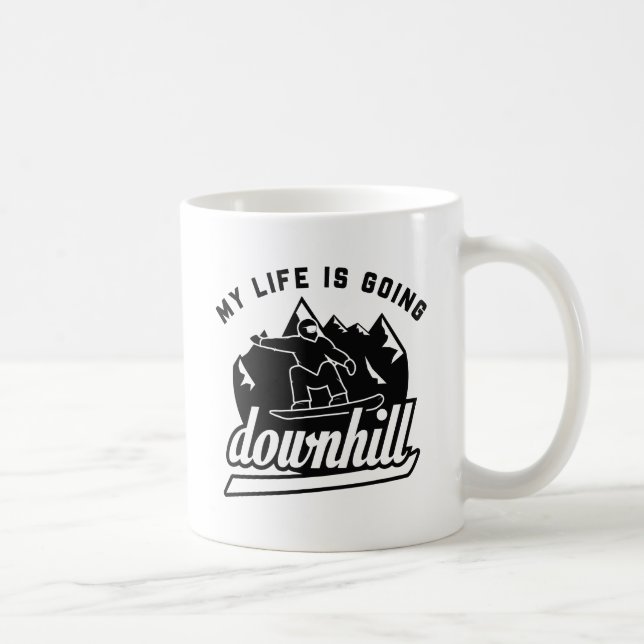 Caneca De Café Descida Snowboard (Direita)