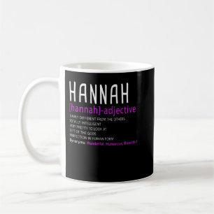 Caneca De Café Descrição do Nome Personalizado Hannah Premium