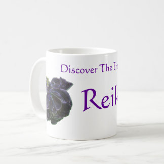 Caneca De Café Descubra A Energia De Reiki Rosa Roxa