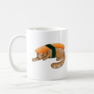 Caneca De Café Descubra Gatos Whimsical Sushi: Abrace Divertiment