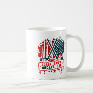 Caneca De Café Desculpe Can#39;t Jogador de Hóquei Patriótico Tch