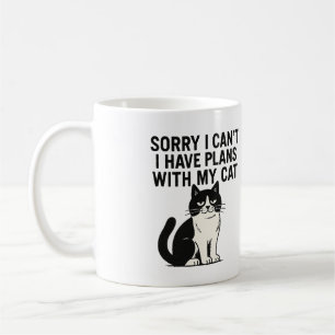 Caneca De Café Desculpe, eu não posso ter planos com meus gatos T