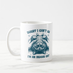 Caneca De Café Desculpe, Não Posso Ir, Sou Um Gato Indoor Animal