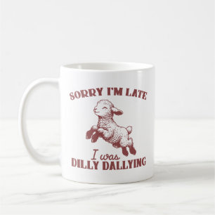 Caneca De Café Desculpe o Atraso Estava Me Demorando Ovelha Vinta