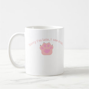 Caneca De Café Desculpe o Atraso Vi um Gato Engraçado
